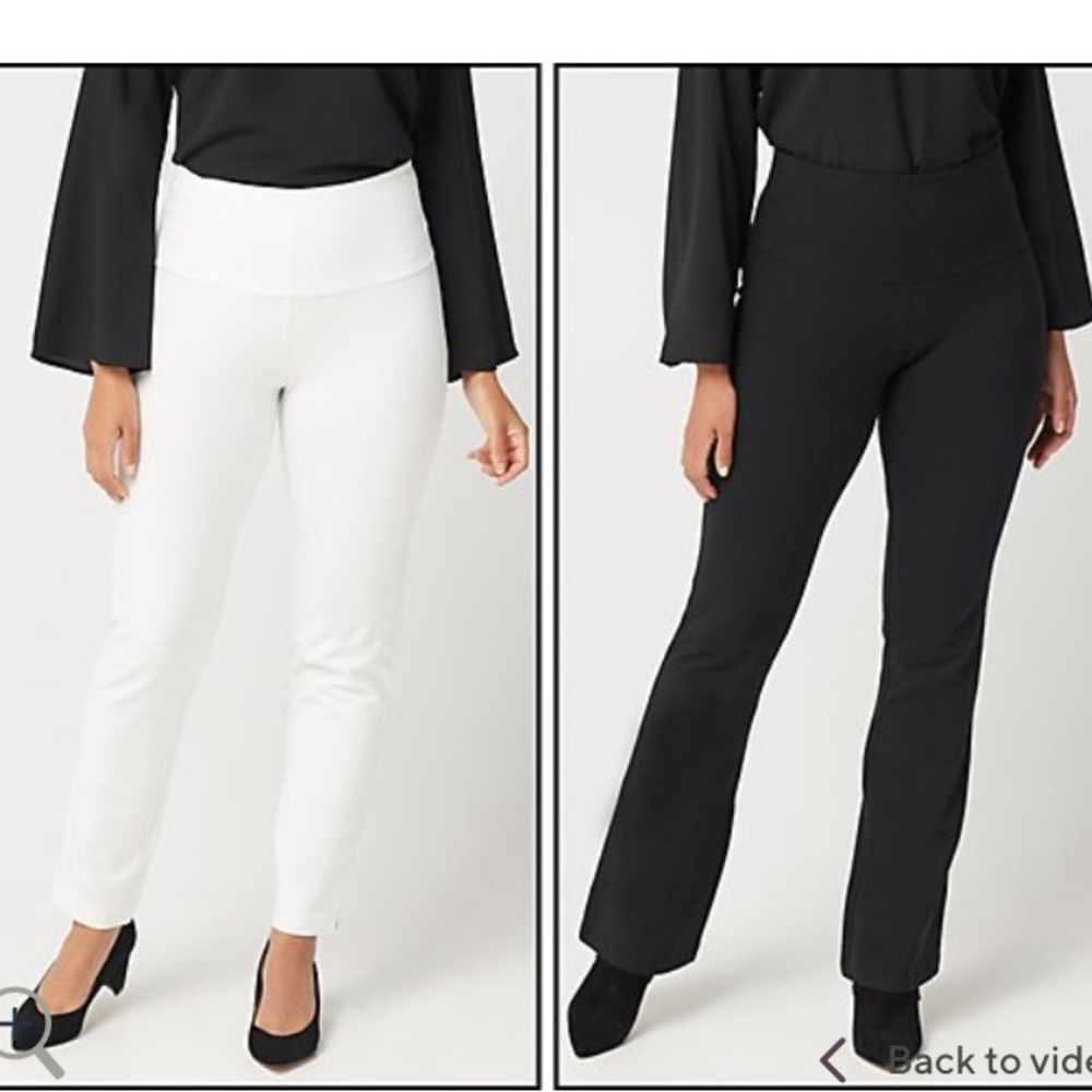 2 pack! Tummy control pants black/white size 10-12